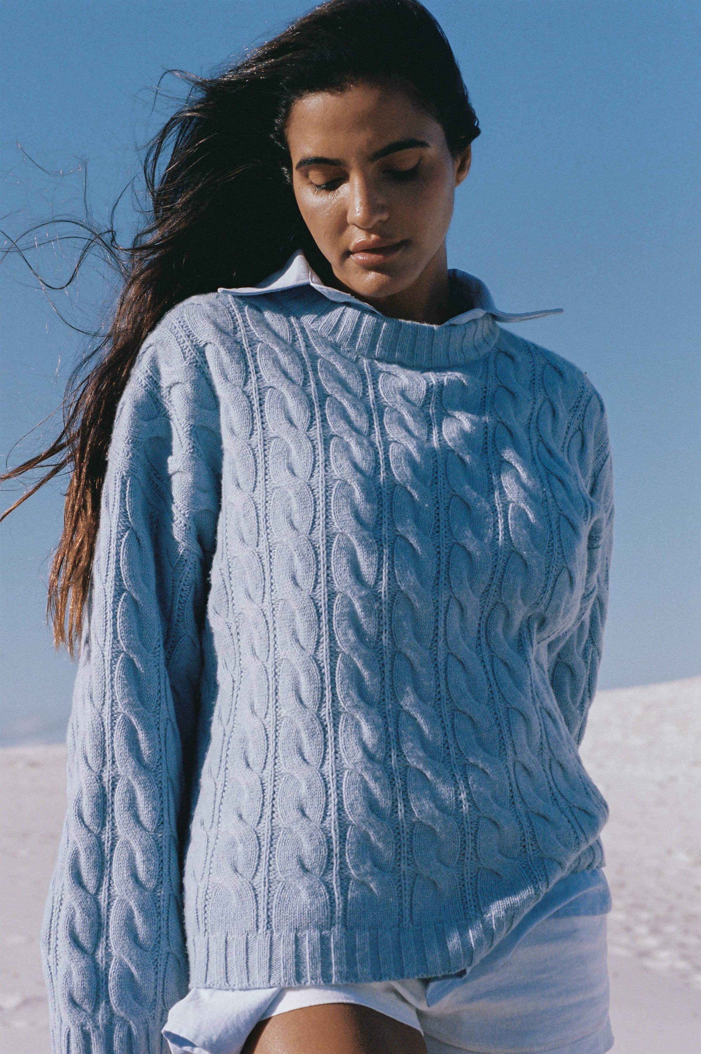 Charley Cable Knit in Sky alternate