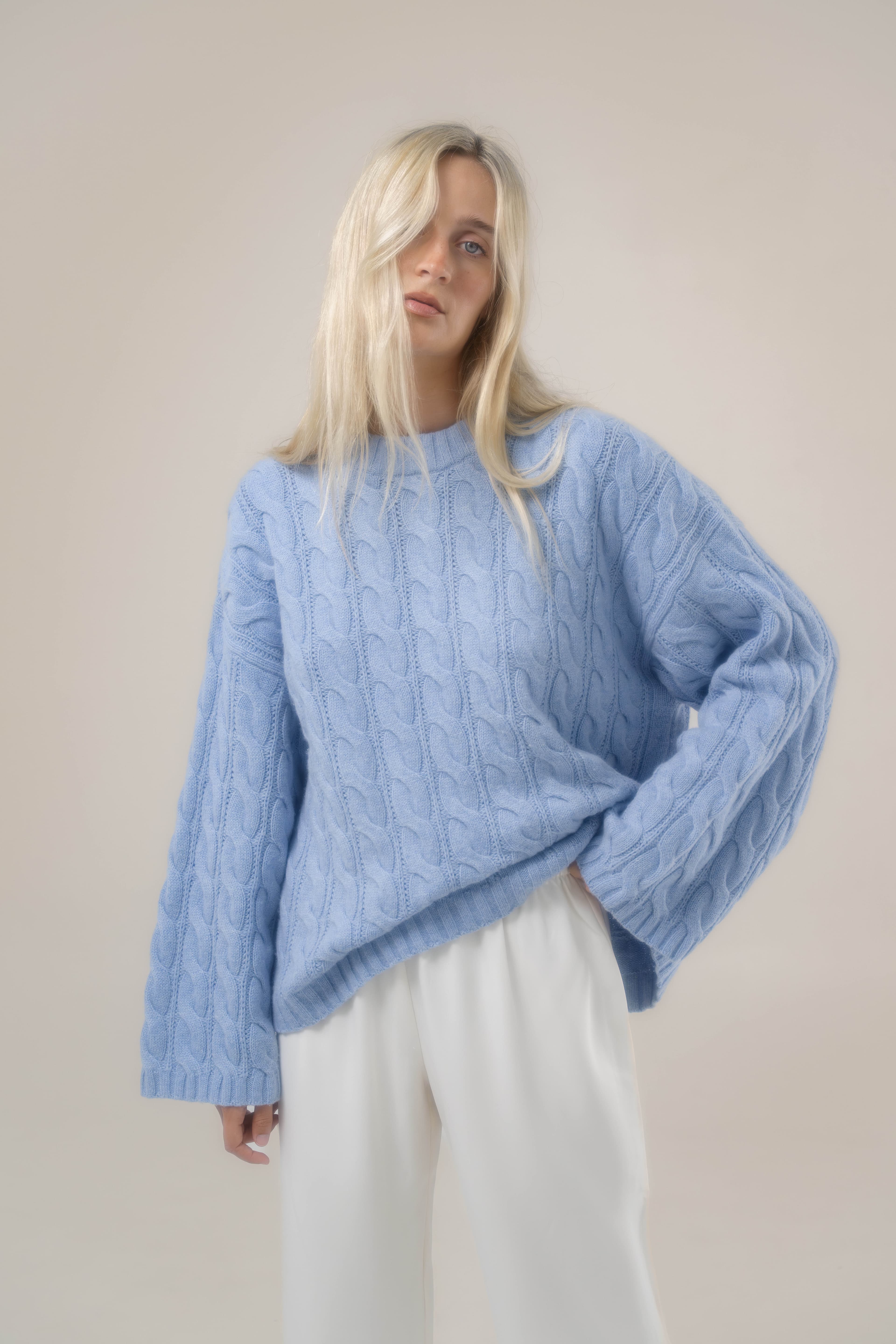 Charley Cable Knit in Sky